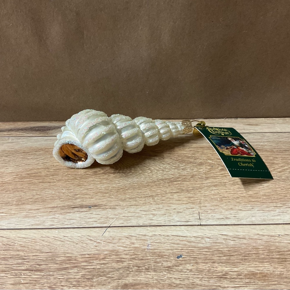 Old World Christmas Wentletrap Shell Tree Ornament Glass Hanging Seashell Sea